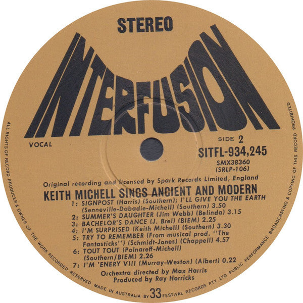 Keith Michell : Sings Ancient & Modern (LP, Album)