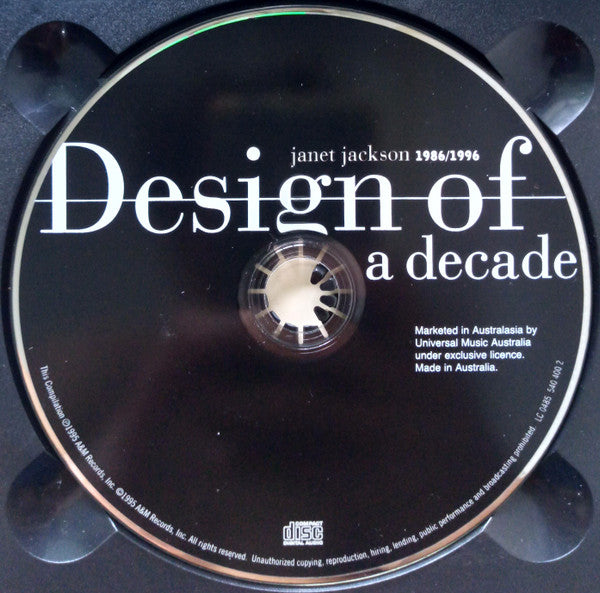Janet Jackson : Design Of A Decade 1986/1996 (CD, Comp, Ltd, RE)