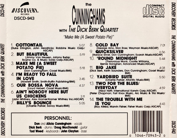 The Cunninghams With The Dick Berk Quartet : Make Me (A Sweet Potato Pie) (CD, Album)