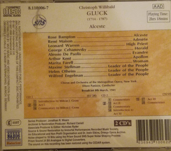 Christoph Willibald Gluck : Alceste (2xCD, Album)