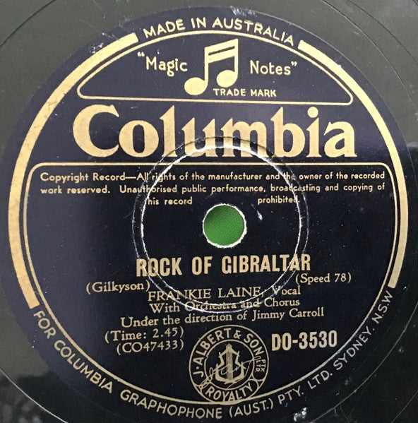 Frankie Laine : Rock Of Gibraltar / That's How It Goes (Shellac, 10")
