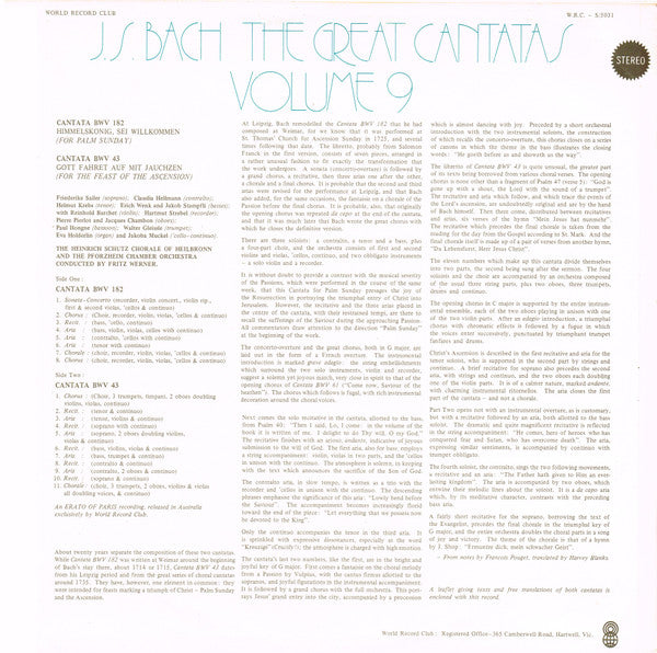 Johann Sebastian Bach : The Great Cantatas Volume 9 (LP, Album, Club, RE)