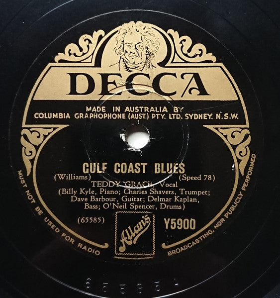 Teddy Grace : Arkansas Blues / Gulf Coast Blues (Shellac, 10")