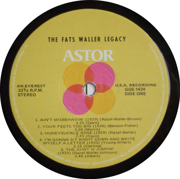 Fats Waller : The Fats Waller Legacy (LP, Comp)