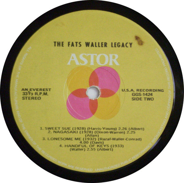 Fats Waller : The Fats Waller Legacy (LP, Comp)
