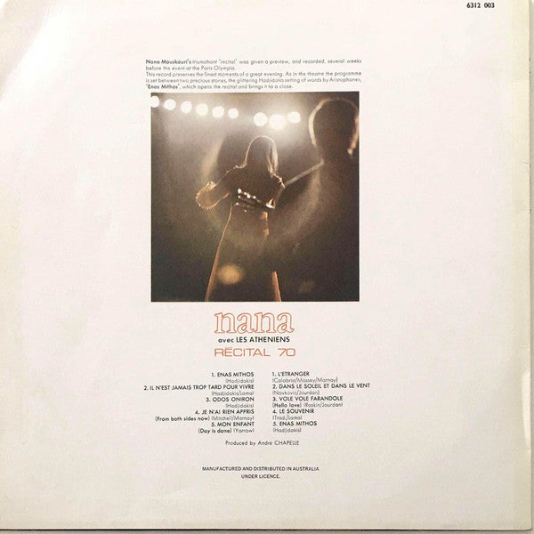 Nana Mouskouri : Recital 70 (LP)