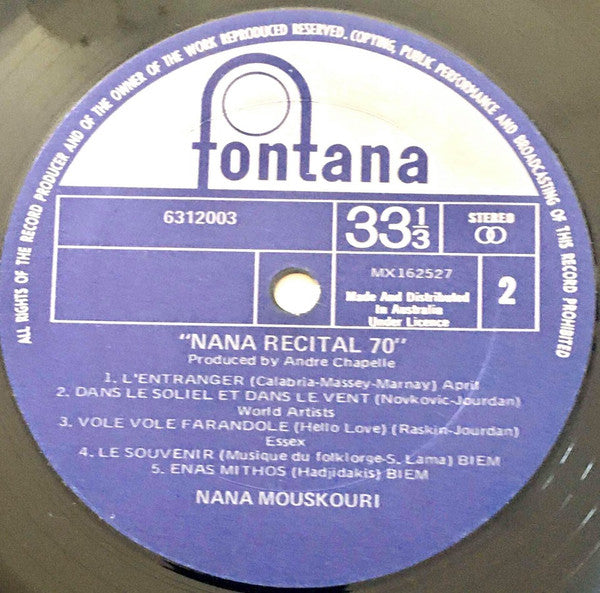 Nana Mouskouri : Recital 70 (LP)