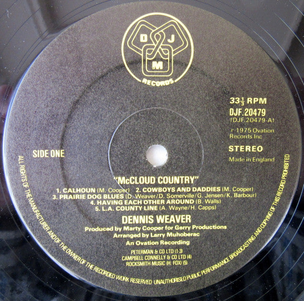 Dennis Weaver : McCloud Country (LP)