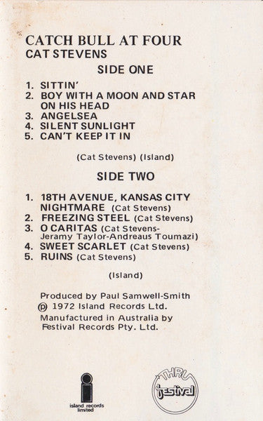 Cat Stevens : Catch Bull At Four (Cass, Album)