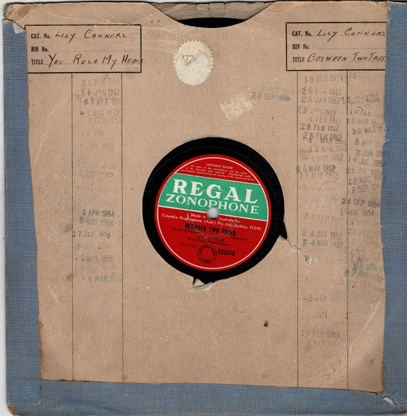 Lily Conners With Herbie Marks Quintet* : Between Two Trees / You Rule My Heart (Shellac, 10")