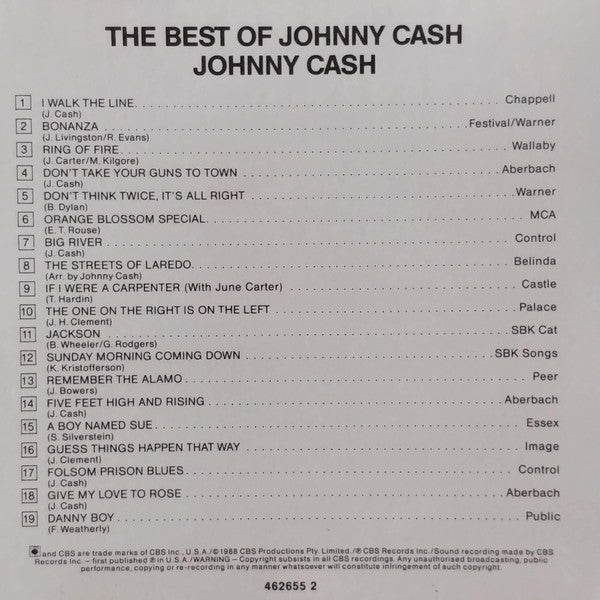 Johnny Cash : The Best Of Johnny Cash (CD, Comp)