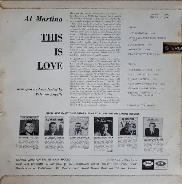 Al Martino : This Is Love (LP, Album)