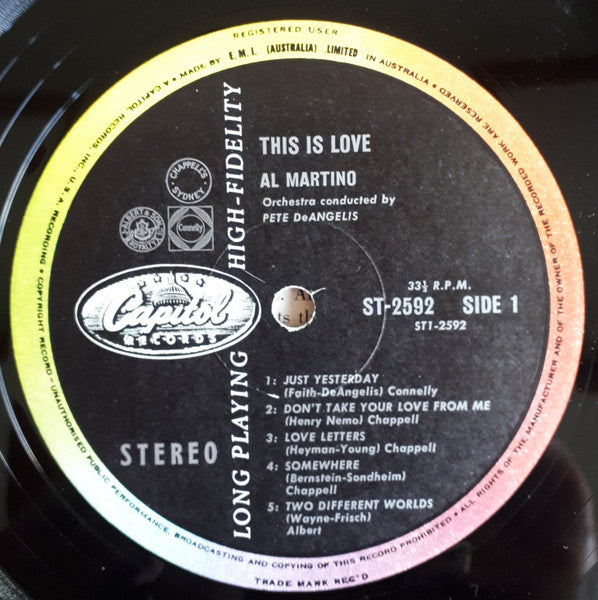 Al Martino : This Is Love (LP, Album)
