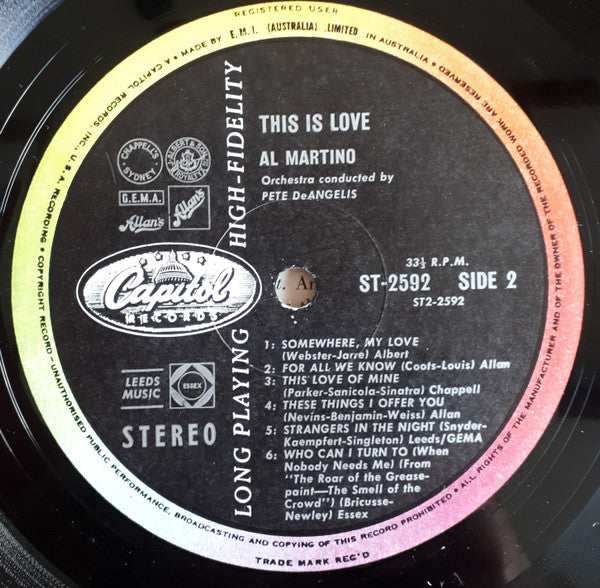 Al Martino : This Is Love (LP, Album)