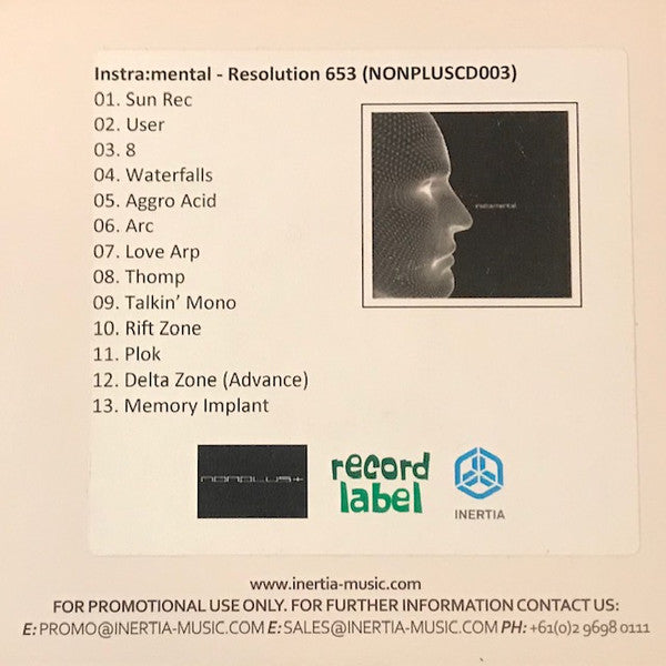 Instra:mental : Resolution 653 (CDr, Album, Promo)