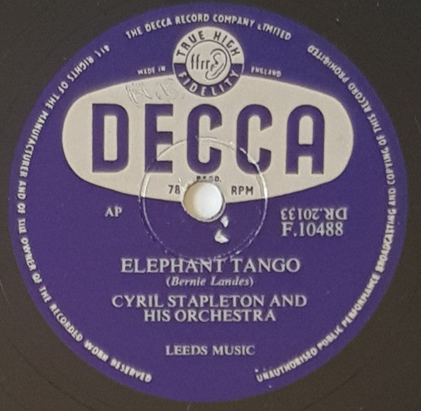 Cyril Stapleton And His Orchestra : Elephant Tango / Gabrielle  (Shellac, 10")