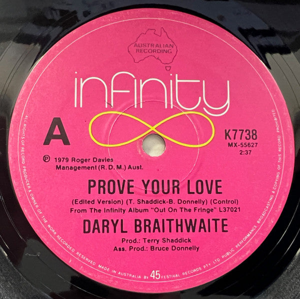 Daryl Braithwaite : Prove Your Love (7", Single)