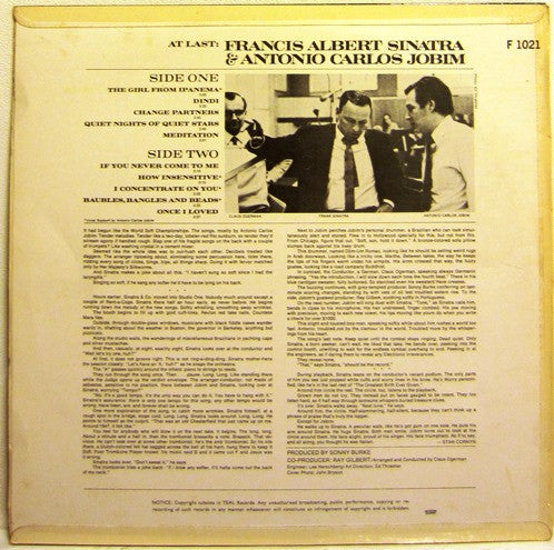 Frank Sinatra & Antonio Carlos Jobim : Francis Albert Sinatra & Antonio Carlos Jobim (LP, Album)