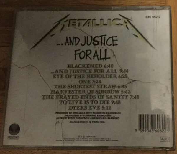 Metallica : ...And Justice For All (CD, Album, RE, Gol)
