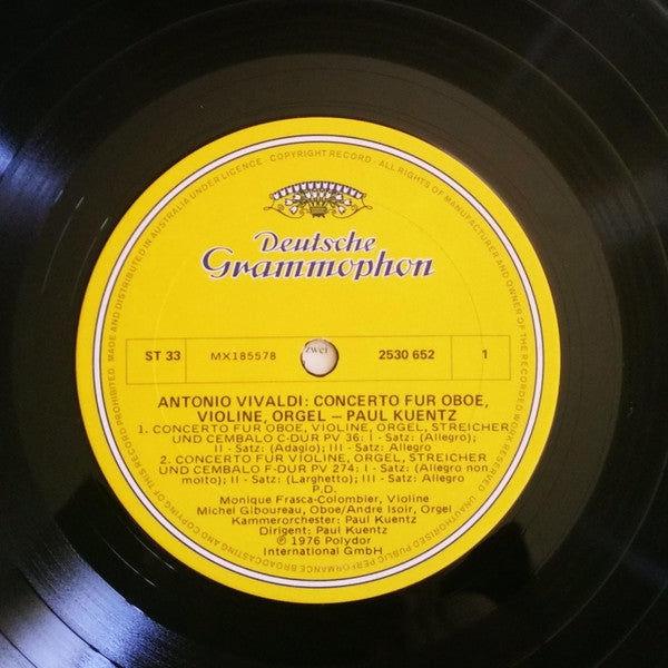 Antonio Vivaldi - André Isoir • Orchestre De Chambre Paul Kuentz : Konzerte Mit Orgel = Concertos With Organ (LP)