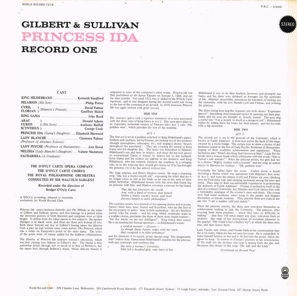Gilbert & Sullivan : Princess Ida (2xLP, Album, Club)