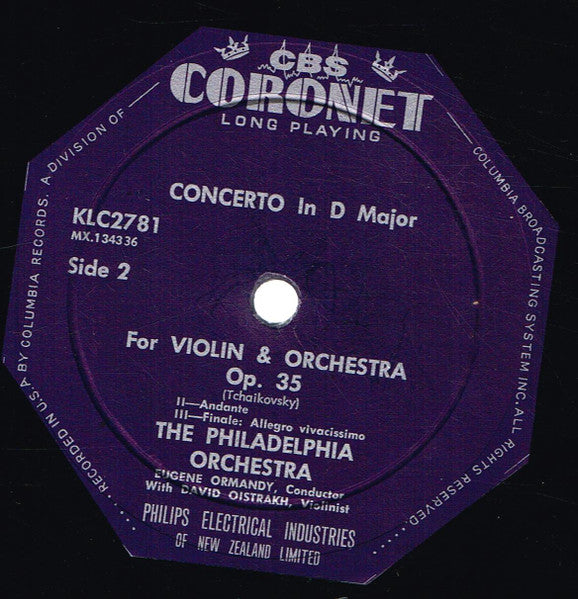 David Oistrach / Eugene Ormandy, The Philadelphia Orchestra, Pyotr Ilyich Tchaikovsky : Violin Concerto In D (LP, Mono)