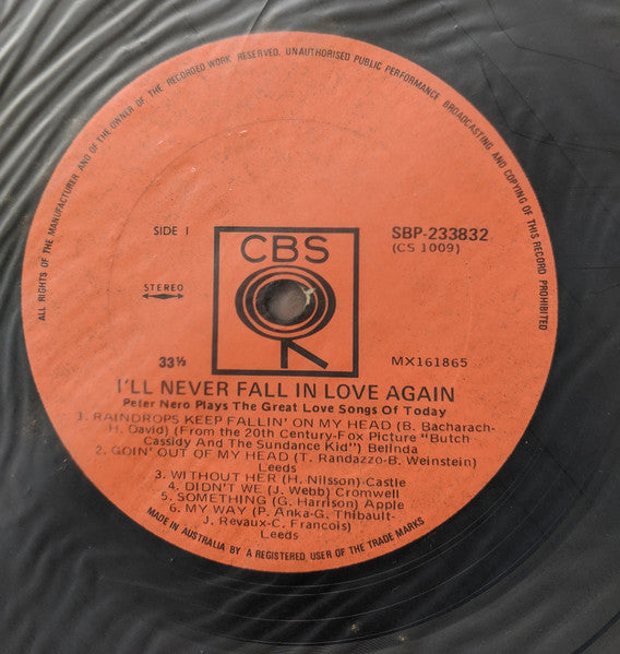 Peter Nero : I'll Never Fall in Love Again / Peter Nero Plays the Great Love Songs of Today (LP, Album)