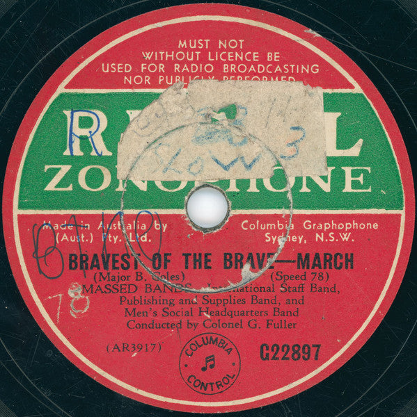 Massed Bands* : New Zealand Warriors / Bravest Of The Brave (Shellac, 10")