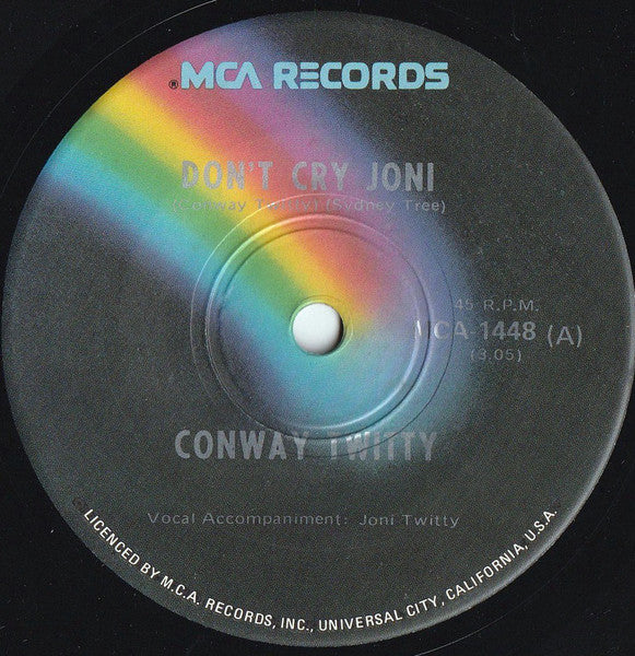 Conway Twitty : Don't Cry Joni (7", Single)