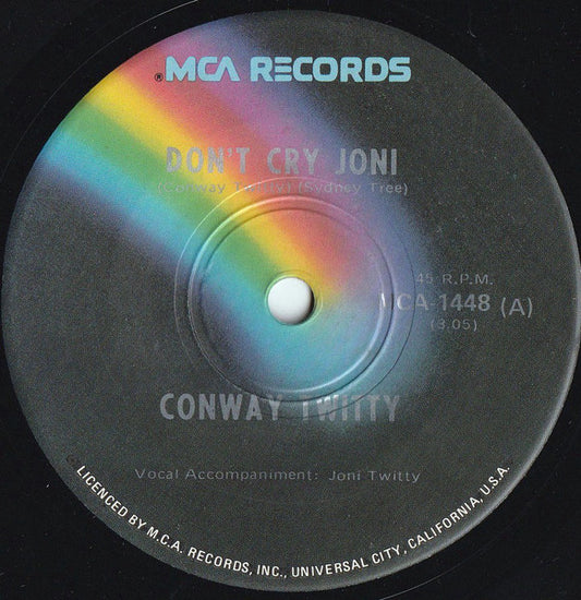 Conway Twitty : Don't Cry Joni (7", Single)