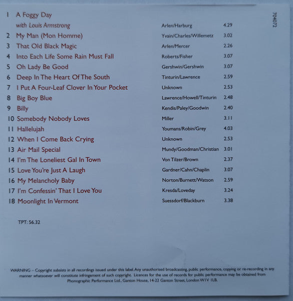 Ella Fitzgerald : Ella Fitzgerald - Volume Two (CD, Comp)