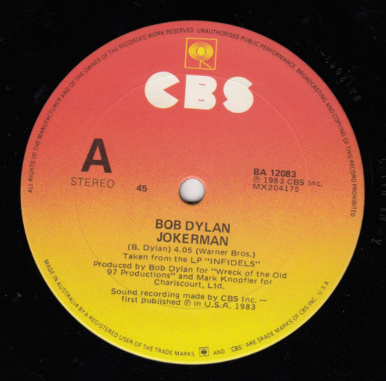 Bob Dylan : Jokerman (12", Promo)