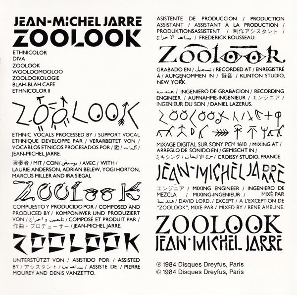 Jean-Michel Jarre : Zoolook (CD, Album)