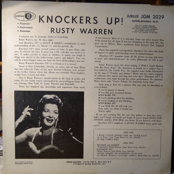Rusty Warren : Knockers Up! (LP, Mono, Mon)