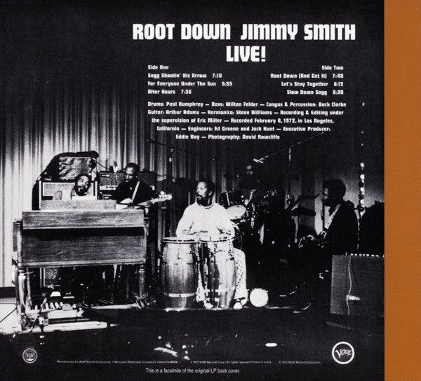 Jimmy Smith : Root Down - Jimmy Smith Live! (CD, Album, RE, RM, Dig)