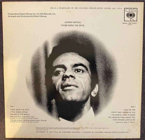Johnny Mathis : Those Were The Days (LP, Album)