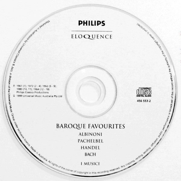Albinoni*, Handel*, Corelli*, Pachelbel*, Bach*, I Musici : Baroque Favourites (CD, Comp)