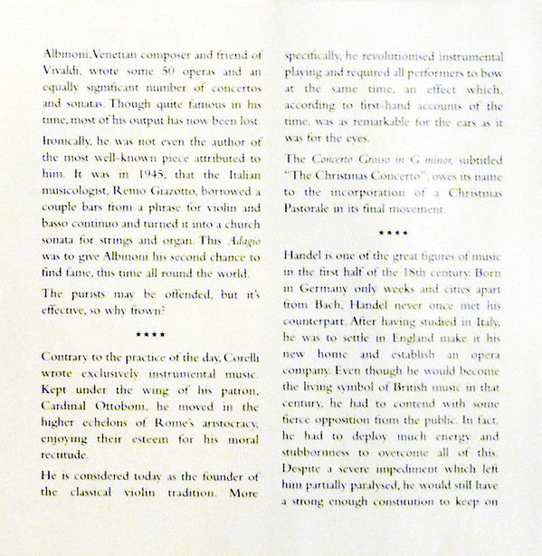 Albinoni*, Handel*, Corelli*, Pachelbel*, Bach*, I Musici : Baroque Favourites (CD, Comp)