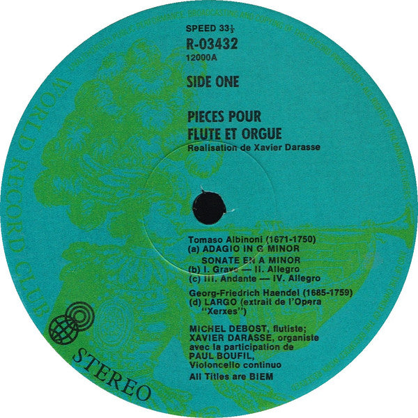 Michel Debost, Xavier Darasse : Flute And Organ (LP, Album, Club)