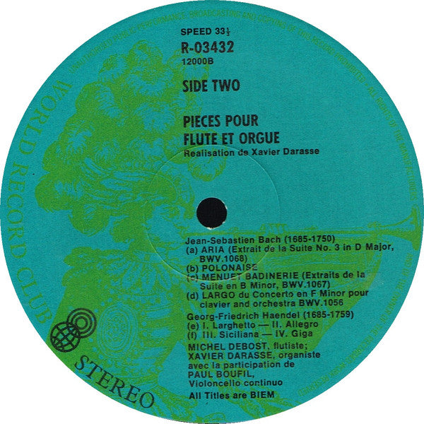 Michel Debost, Xavier Darasse : Flute And Organ (LP, Album, Club)