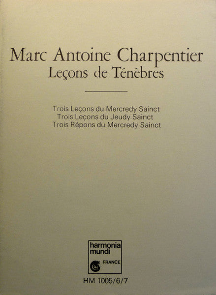 Marc Antoine Charpentier - Concerto Vocale : Leçons De Ténèbres (3xLP + Box)
