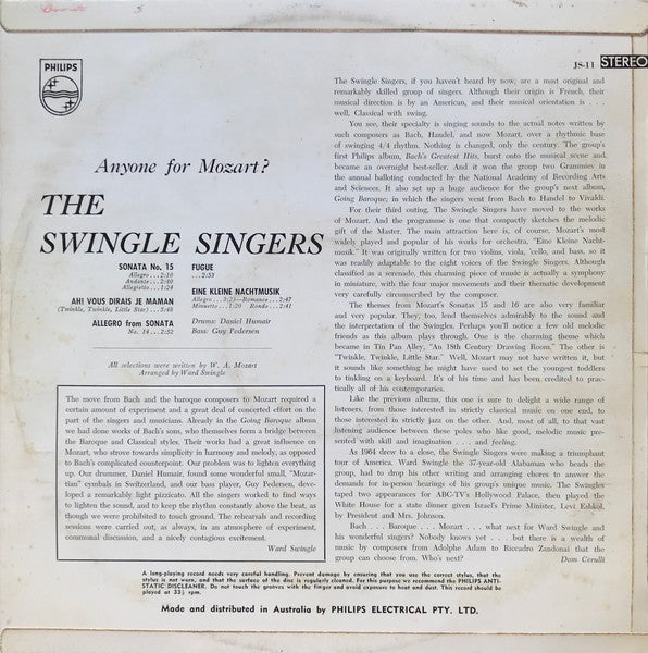 The Swingle Singers* : Anyone For Mozart? (LP, Album)