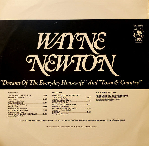 Wayne Newton : "Dreams Of The Everyday Housewife" And "Town & Country" (LP, Album)