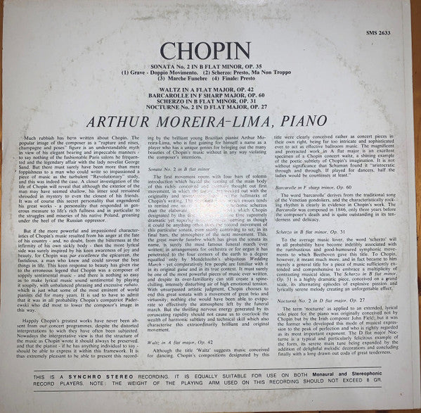 Frédéric Chopin, Arthur Moreira Lima : Chopin (LP)