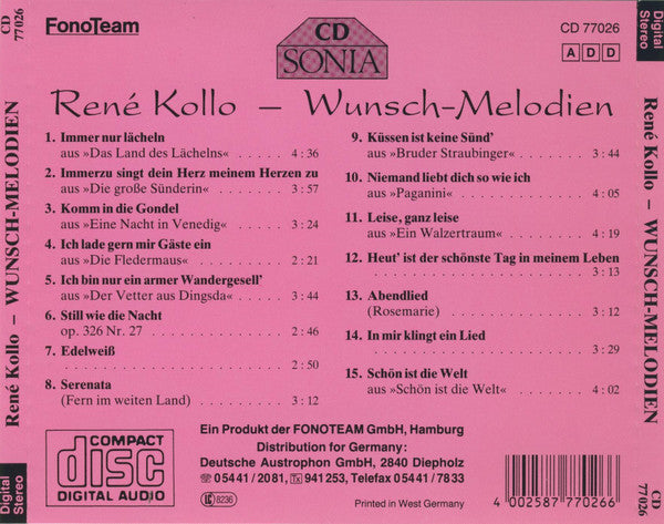 René Kollo : Wunsch-Melodien (CD, Album)