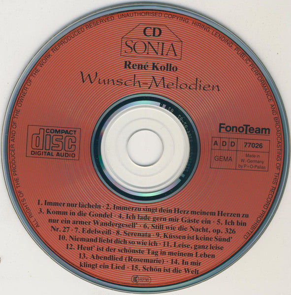 René Kollo : Wunsch-Melodien (CD, Album)