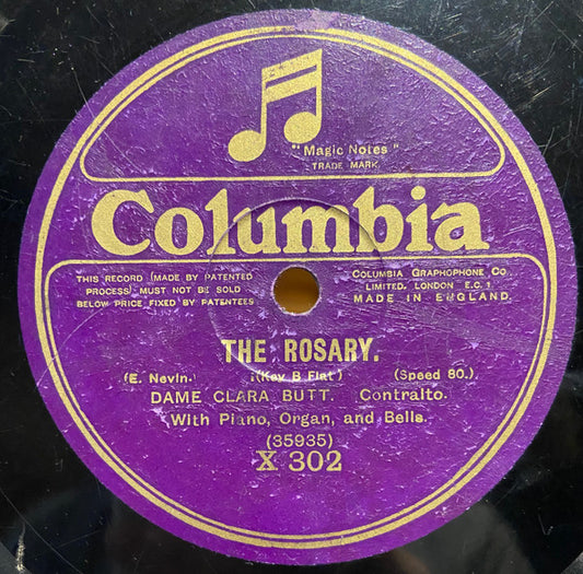 Clara Butt : Kathleen Mavourneen / The Rosary (Shellac, 10", 80 RPM)