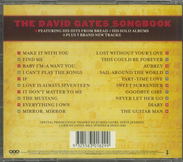 David Gates : The David Gates Songbook - A Lifetime Of Music - (CD, Comp)