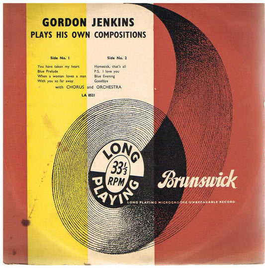 Gordon Jenkins : Plays His Own Compositions (10", Album, Mono)