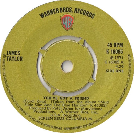 James Taylor (2) : You've Got A Friend (7", Single)